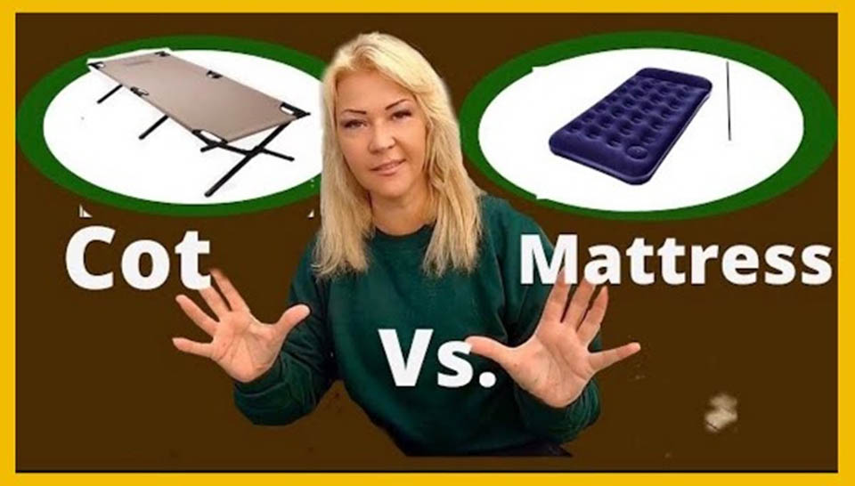 camping cot and mattress
