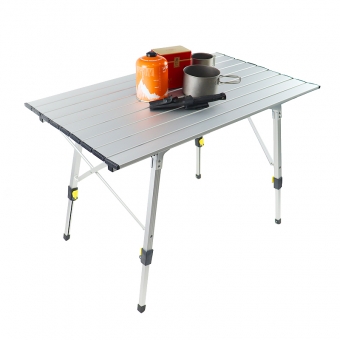 складной переносной стол для пикника на открытом воздухе с алюминиевыми ножками, регулируемая по высоте сворачивающаяся столешница