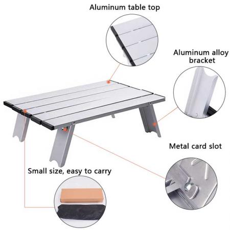 алюминиевый складной стол из алюминия для кемпинга на открытом воздухе легкий для пляжного двора барбекю вечеринка 