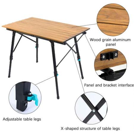 походный стол складной открытый походный стол регулируемый по высоте регулируемый уличный стол портативный складной легкий стол для пикника 