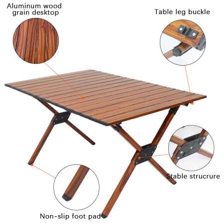 открытый походный стол алюминиевый стол складной стол с деревянным узором кемпинг открытый легкий для кемпинга пляж дворы барбекю вечеринка 