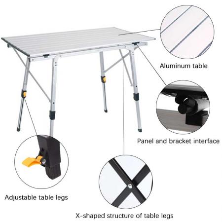 стол складной портативный регулируемый стол алюминиевый складной небольшой легкий портативный кемпинг стол для пикника на пляже на открытом воздухе 
