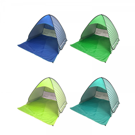 Простая установка, пляжная палатка, защита от ультрафиолета, пляжный тент, пляжный навес, палатка, солнцезащитный козырек с 3 сетчатыми окнами, подходит для 2-3 человек 