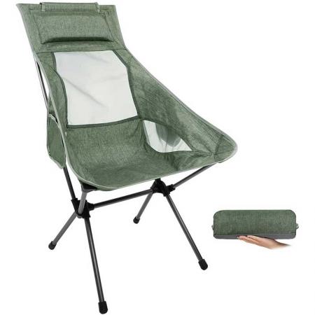 походное кресло с высокой спинкой, грузоподъемность 330 фунтов, легкий компактный портативный складной стул для походов, путешествий, пикника на пляже 