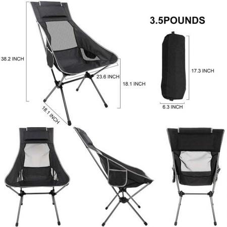сверхлегкий стул для кемпинга с высокой спинкой, легкие складные стулья с подголовником, компактный переносной стул для кемпинга, походы, пикник 