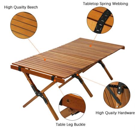 Открытый деревянный стол деревянный складной стол рулон походный складной стол для пикника для пляжной рыбалки 