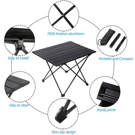 сверхлегкий складной пляжный столик, переносной стол для кемпинга с алюминиевой столешницей и сумкой для переноски 