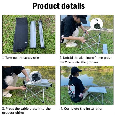 Легкий кемпинг Roll Up алюминиевый портативный квадратный стол для пикника на открытом воздухе 