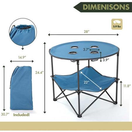 сверхлегкий складной походный стол для кемпинга на открытом воздухе, походов, пикника 