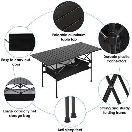 Большой портативный походный стол, алюминиевый складной стол для приготовления пикника, складной стол для кемпинга, барбекю, вечеринки, пикника на заднем дворе 
