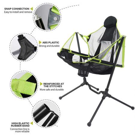 Портативное складное кресло-качалка для кемпинга, кресло-качалка, расслабляющие качели, удобная спинка, складное кресло на открытом воздухе 