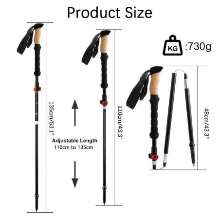 Amazon горячие продажи OEM складные сверхлегкие складные складные палки треккинговые палки складные 