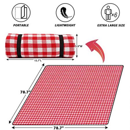 водонепроницаемое одеяло для пикника - 3-х слойный складной коврик для пикника на открытом воздухе 