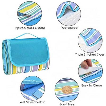 Складное трехслойное дизайнерское одеяло для пикника матовое уличное водонепроницаемое богемное одеяло для пикника 