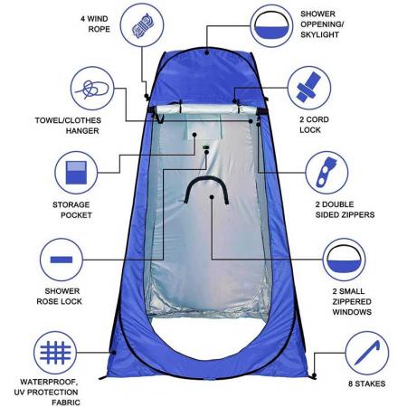 душевая палатка для кемпинга всплывающая палатка для уединения для вашей портативной душевой палатки для ванной комнаты переносная раздевалка
 