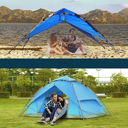 водонепроницаемые автоматические семейные переносные палатки для кемпинга на 3-4 человека для походов на открытом воздухе
 