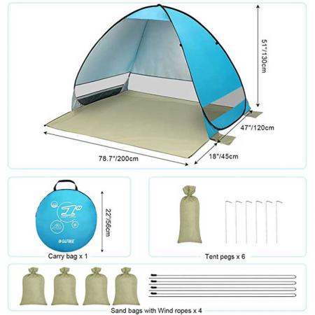 водонепроницаемая пляжная палатка с навесом от солнца для семейного кемпинга и рыбалки
 