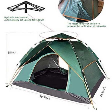 wholesale 3-4 человека, полностью автоматические открытые палатки на складе, двойная палатка для кемпинга, солнечная палатка
 
