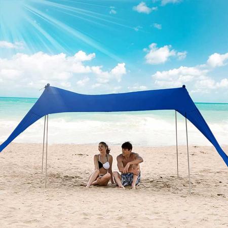навес от солнца всплывающая пляжная палатка UPF50+ с алюминиевыми опорами для пляжного кемпинга и отдыха на открытом воздухе
 