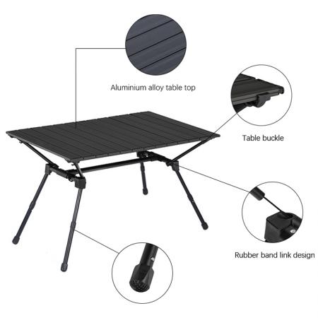 Новый дизайн Сверхлегкий алюминиевый складной стол для кемпинга OEM ODM Складной стол для пикника Регулируемый по высоте складной стол для кемпинга 