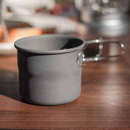Напольные чашки из алюминиевого сплава Горный кемпинг Питьевая чашка для пеших прогулок Портативная пивная чашка со складной ручкой 