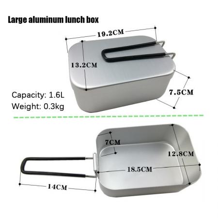 Алюминиевая коробка для обеда с ручкой, прямоугольная металлическая алюминиевая коробка для обеда Bento с ручкой для кемпинга на открытом воздухе 