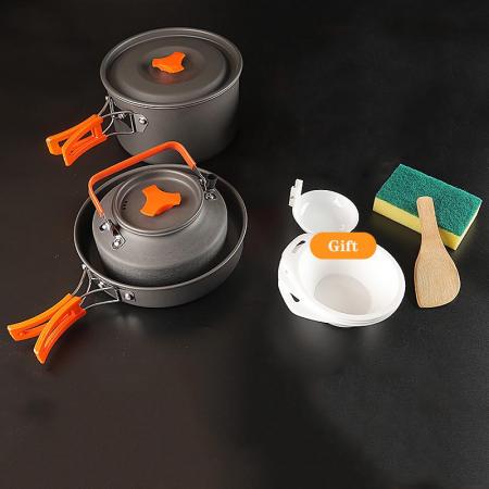 Оптовый чайник для кемпинга, комбинированный чайник, набор посуды, горшок, открытый горшок, набор с бесплатными подарками 