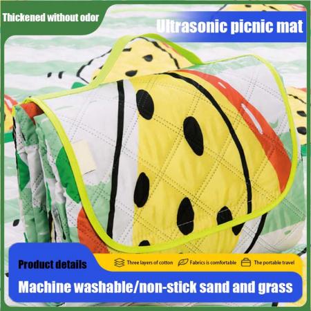 Ультразвуковой коврик для пикника Машинная стирка Коврик для пикника Водонепроницаемое полосатое пляжное одеяло OEM ODM 