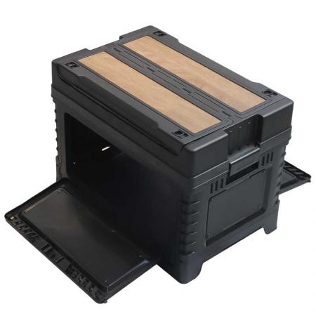 Ящик для хранения на открытом воздухе складной штабелируемой коробки для хранения с передним отверстием 