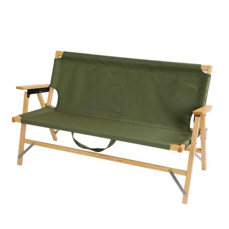Двойной портативный открытый пляжный стул для пикника и пикника из цельного дерева 