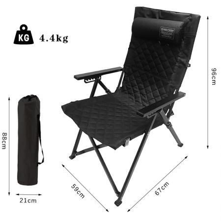 Открытый регулируемый складной стул для отдыха с откидной спинкой 