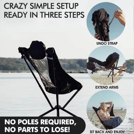 Удобное легкое кресло для кемпинга с вращением на 360° и подушкой 