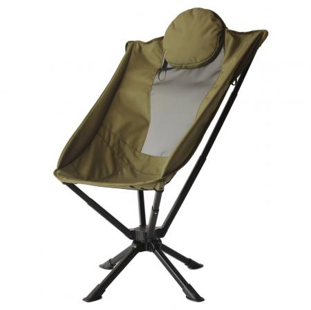 Удобное легкое кресло для кемпинга с вращением на 360° и подушкой 