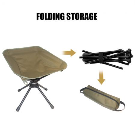 Сверхлегкий портативный стул для кемпинга на пляже, вращающийся на 360°, портативный стул для рыбалки 