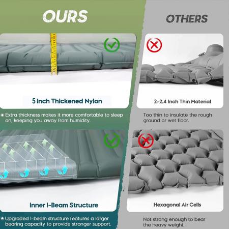 Легкий надувной коврик для кемпинга, туристическое снаряжение, спальные коврики