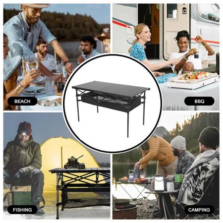 Сверхлегкий складной пляжный столик с сумкой для переноски, стол для пикника, кемпинга и приготовления пищи на природе