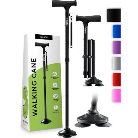 Новая трость для пожилых людей, складная, с Т-образными рукоятками, устойчивая, нескользящая, складная, для походов и прогулок. 