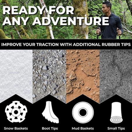 Прогулочные треккинговые палки. Складные легкие походные беговые палки с натуральными пробковыми ручками. Откидные замки с сумкой для переноски. 