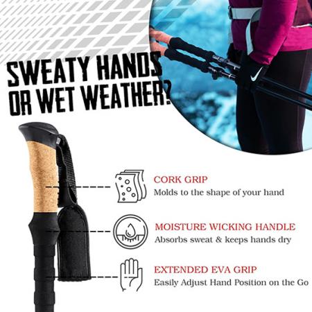 Трости алюминиевого сплава взбираясь палка с твердой ручкой сжатия