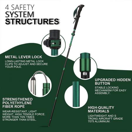 Складные складные трости из 3K карбона с регулируемым быстрым замком