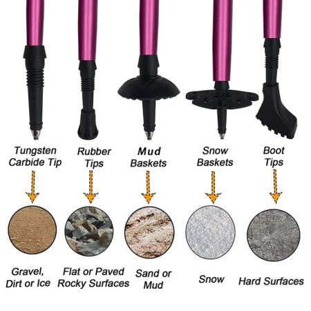 Пятисекционные складные треккинговые палки из авиационного алюминия 7075 для ходьбы и походов.