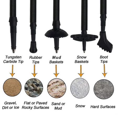 Сверхлегкая треккинговая палка из алюминиевого сплава 6061, 5 секций, складная, с рукояткой из EVA, современная регулируемая палка для походов на открытом воздухе. 