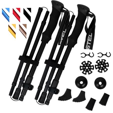 Сверхлегкая треккинговая палка из алюминиевого сплава 6061, 5 секций, складная, с рукояткой из EVA, современная регулируемая палка для походов на открытом воздухе. 