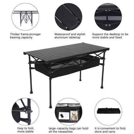 Переносной регулируемый алюминиевый складной стол для пикника и кемпинга на открытом воздухе, оптовая продажа, изготовление на заказ. 
