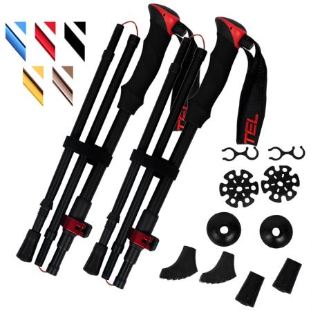 Трекинговые палки с индивидуальным логотипом, складные походные палки, легкие алюминиевые складные треккинговые палки. 