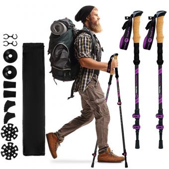 Комплект из 2 треккинговых палок с рукояткой из ЭВА-пластика.