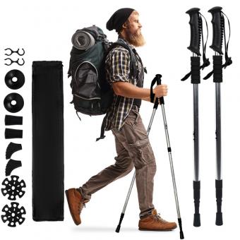 Резиновая рукоятка, внутренний замок, треккинговые палки