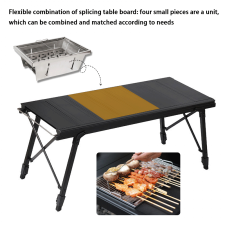 Легкий складной алюминиевый Х-образный кемпинговый стол IGT с регулируемой высотой для использования на открытом воздухе. 