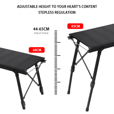 Легкий складной алюминиевый Х-образный кемпинговый стол IGT с регулируемой высотой для использования на открытом воздухе. 