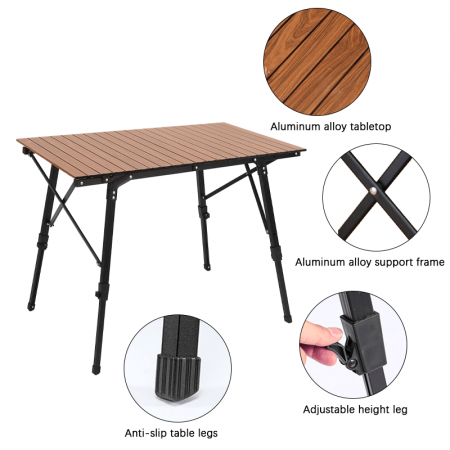 Сверхлегкий складной пляжный столик с сумкой для переноски, для путешествий, пикника и кемпинга на открытом воздухе. 